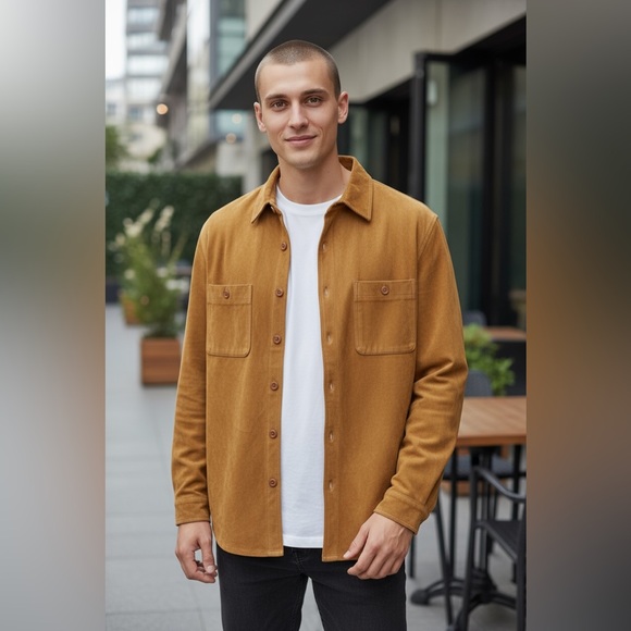 VTG Baracuta Soft Suede Shirt Shacket Carmel Brown Satin Lined Men’s L - Picture 1 of 13